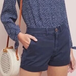 Anthropologie Pilcro Navy Hyphen Mid-Rise Shorts | Size 26